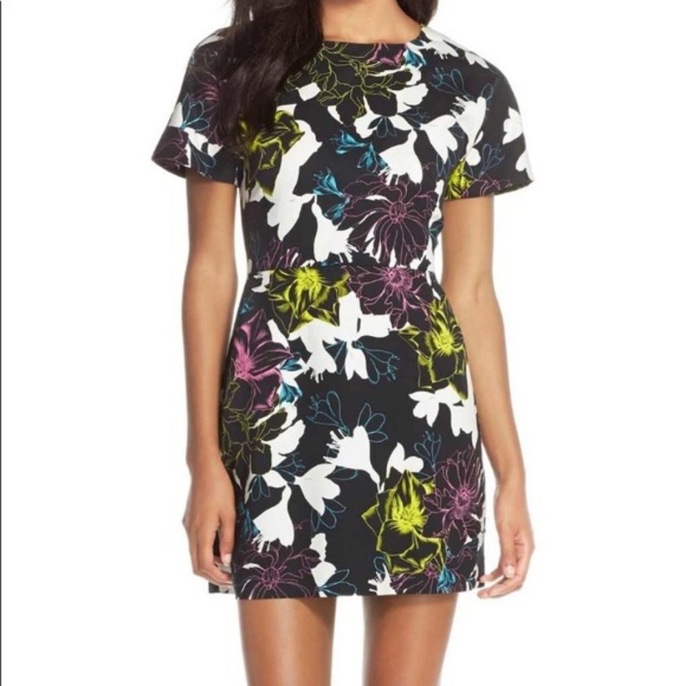 French Connection Black Floral Mini Dress